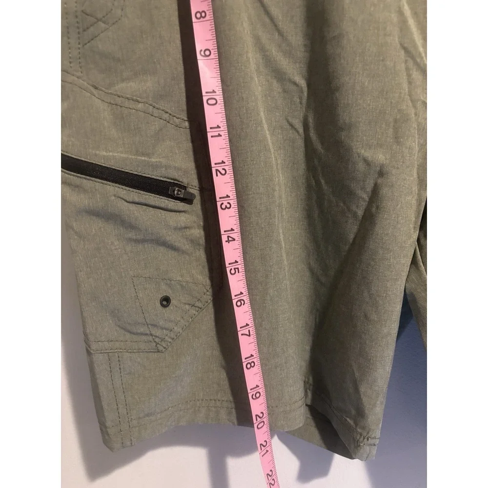 NWT Denali Cargo‎ Shorts Men's Stretch Lightweight Clip Belt 38 Heather Olive